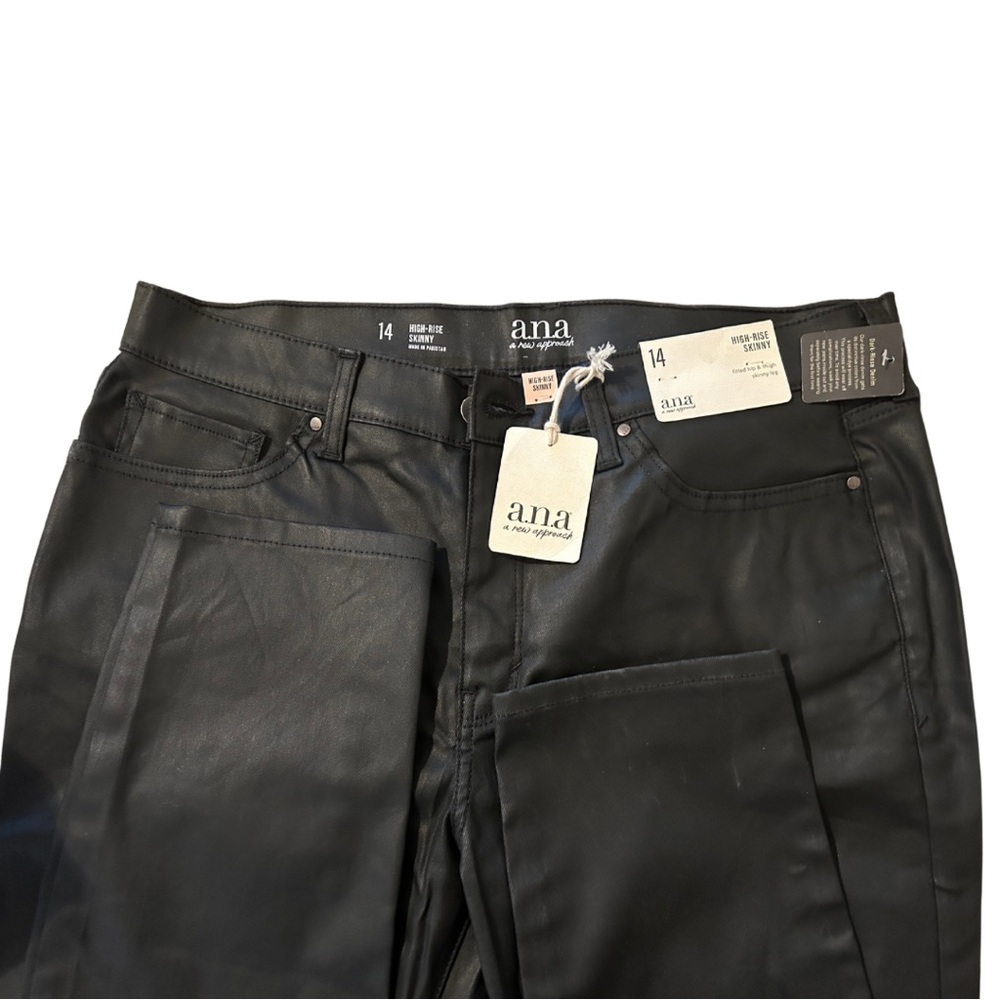 Ana Black Leather Skinny Jeans